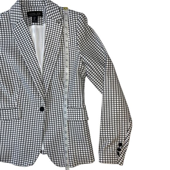 Rachel Zoe Black & White Plaid Single Breasted Blazer Size Small - Picture 7 of 11